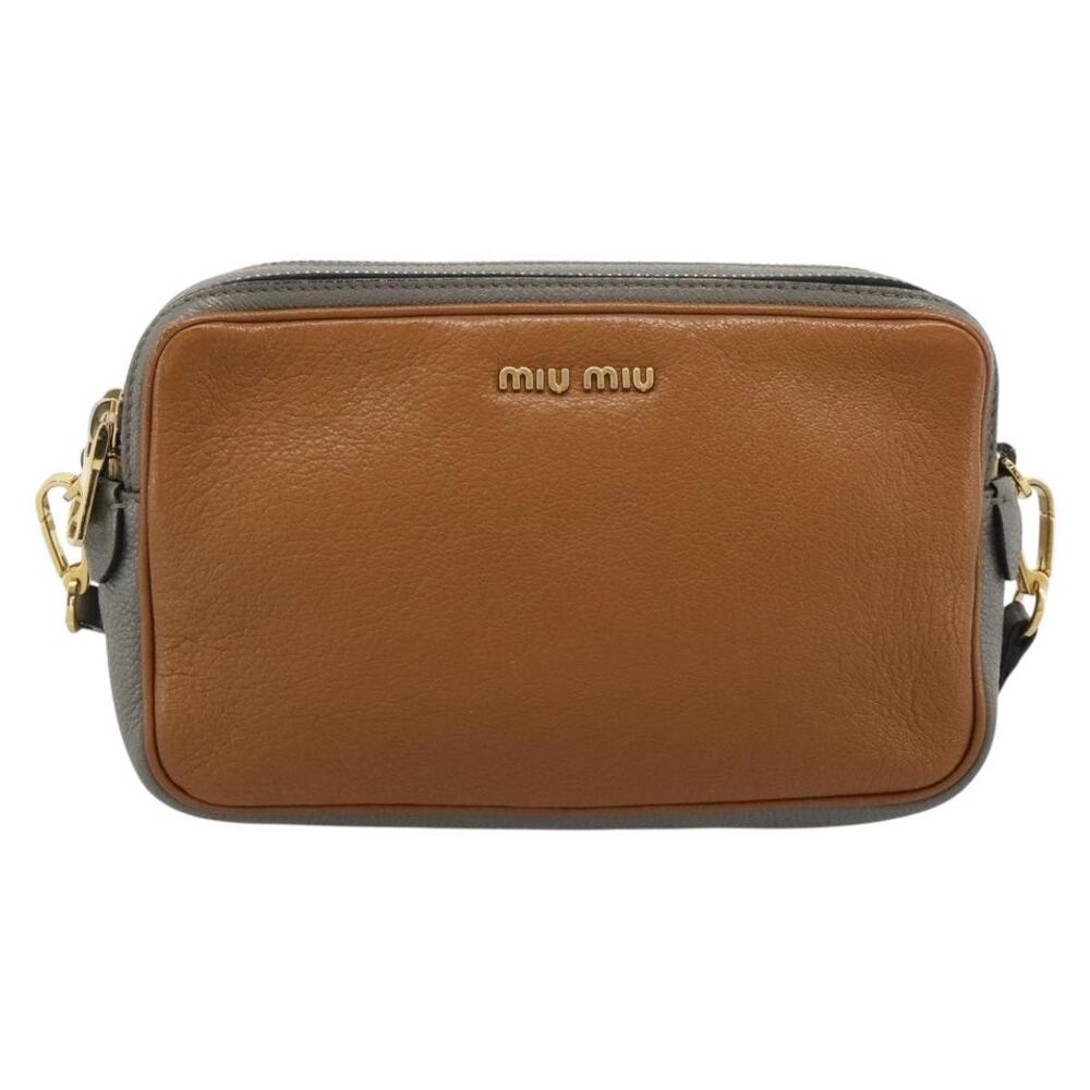 Miu Miu Leather Shoulder Bag Brown